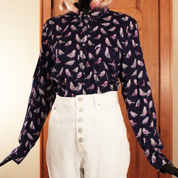 Bird Button Down Blouse - Picture 1 of 6